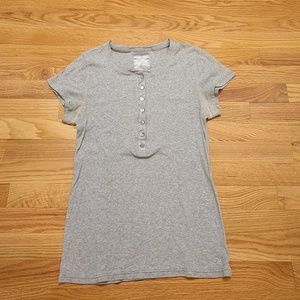 American Eagle Outfitters Button Down V-neck T